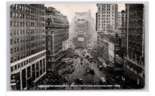 RPPC c1910s-20s NYC New York Times Square Broadway Hotel Claridge Cars People picture