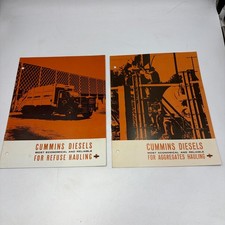 Vintage Cummins Diesels Refuse & Aggregates Hauling Brochures Lot of 2 picture