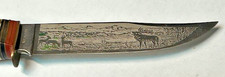 Puma Soligen Vintage Etched/ Stag Antler Bowie Knife with Sheath picture