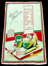NWOT 40s 50s Linen Tea Towel Wall Art HOMELY MEASURES picture