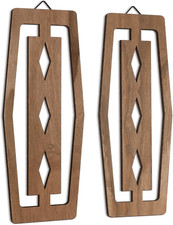 2 Pcs Modern Mid Century Wall Art Wood Mid Century Elegance Decor Accents Abstra picture