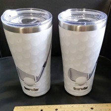 Two Tervis Traveler Dimple Golf Club & Ball Triple Insulated Tumbler Travel Cups picture