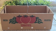 Rare VTG  Field Grown Tomato Cardboard Basket Crate  W/ Metal Handle Ohio USA picture