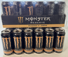 Six Pack Discontinued Monster Peaches N’ Crème  Limited Edition Full Cans New picture