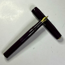 Kaweco Vintage Plastic Fountain Pen Black Ink Fine Gold Nib, Gold Trim picture
