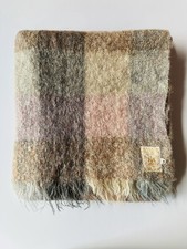 Vintage Hudson’s Bay 100% Mohair Throw Blanket Scotland Plaid Fringe 64x45 Soft picture