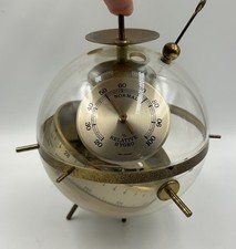 Vintage Huger BGM Sputnik Weather Station West Germany MCM Globe Barometer AS IS picture