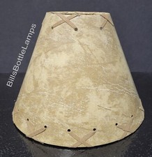 Faux Leather LAMP SHADE Clip-On Bulb Style Rustic Country Cottage Cabin 9 inch picture