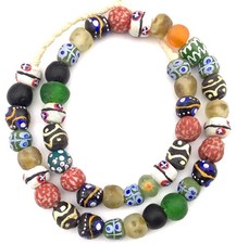 Ghana African mixed handmade Recycled glass trade beads-Ghana Beads picture