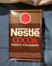 VTG Nestle Cocoa Baking Chocolate Container 8oz Tin Top/Bottom Display Rectangle picture