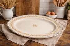 Vintage Homer Laughlin Eggshell Georgian Golden Wheat Oval Serving Platter 16” picture