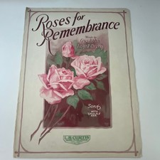 Roses For Remembrance Gus Kahn Loyal Curtis 1926 Antique Sheet Music SV30-2 picture