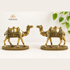 Brass Camel Statue Set of 2, 2.5 Inch Camel Figurines, Vastu Home Decor picture