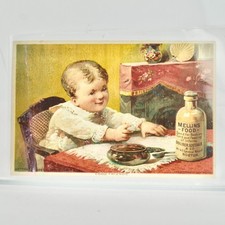 Mellins Food Victorian Trade Card Antique Baby Eating picture