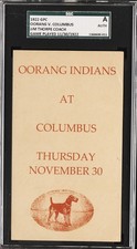 1922 GPC JIM THORPE COACH - GAME PLAYED 11/30/1922 OORANG V. COLUMBUS SGC A picture