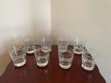 Vintage Clear Glass Drinking Glasses Water Tumblers Barware - Set of 8 picture