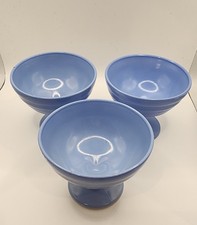 MCM Hazel-Atlas Moderntone Platonite Pastel Blue Pedestal Sherbet Cups Set Of 4 picture