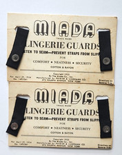 Lot of 2 Antique Miada Lingerie Guards, 1924, Black, Unused on Cards picture