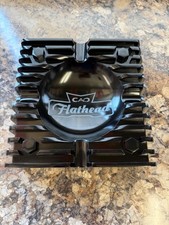 Rare CAO Flathead Metal Cigar Ashtray, Black - NEW in Box picture
