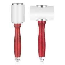 2 Pack Leather Carving Hammer, Nylon Wood Handle Leathercraft Mallet Leather ... picture