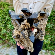 7.9LB Natural Tea black Crystal quartz Cluster Mineral Specimen Healing reiki picture