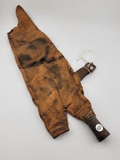 Rare Antique Authentic Leather Brass Double Shot Flask Pouch Belt c 1800’s picture