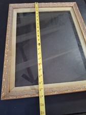 Antique Gold Gilt Shadow Box Frame Velvet Insert w/Glass Rabbet Size 14