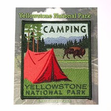 Official Yellowstone National Park Souvenir Patch Camping Tent Bison Wyoming picture