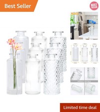 Stylish Mini Vintage Flower Vases in Bulk - 9 Pack for Home Decor & Parties picture