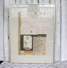 Original Vintage Mixed Media Ephemera Collage Art by M.A. Hugurt, 19th Century picture