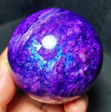 TOP 311G Beautiful Polished Purple Moonstone Agate Stone Ball Healing A51 picture