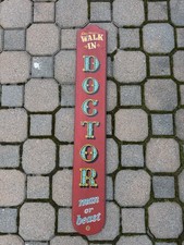 Yorkraft Wooden Hanging Sign “Walk In Doctor” Man or Beast Painted Wall Plaque picture