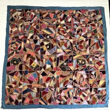 Victorian 1890s Antique Crazy Quilt Period Silk Velvet Satin Hand Embroidery SEE picture