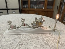 Vintage MUSICAL PARAMOUNT SANTA ~ Silver Sleigh & Reindeer Silver Model Rare  picture
