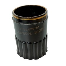 JACKSON MICHIGAN MI Antique Depression Glass Souvenir TRINKET BLACK MUG CUP picture