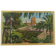 Wilshire Boulevard General Douglas MacArthur Park Los Angeles Postcard Unposted picture