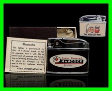 Vintage Hancock Gasoline 10-30 Motor Oil Gas Station Flat Ad Lighter With Box picture