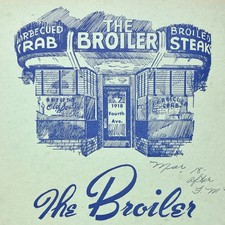 1940s The Broiler Cafe Restaurant Menu 1918 Fourth 4th Avenue Seattle Washington picture