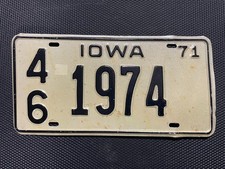 1971 Iowa License Plate 46 1974 picture