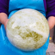 32.03LB Large Natural Yellow Crystal Ball Quartz Citrine Sphere Mineral Healing picture
