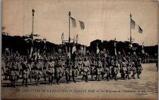 1919 WWI FRENCH SOLDIERS LES FETES DE LA VICTOIRE 14 JUILLET 19 POSTCARD 29-156 picture
