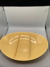 Vintage MCM Fostoria Yellow Relish Dish Tray Hard Plastic 10