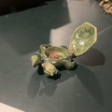 Blue Sky Clayworks Heather Goldminc Turtle Tealight Holder Hinged picture