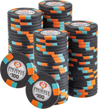 10-Gram Phoenix Professional Poker Chips Real Clay Set - Bulk Casino Chips picture