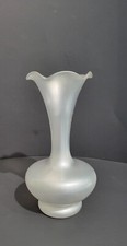 Vintage Dainty Frosted Glass Vase with Ruffled Edge picture