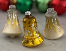 Vintage Christmas West German Glass Bell Ornaments - Set of 3 picture