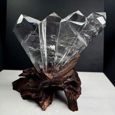 5.72lb RARE Top Natural Clear Quartz Crystal Mineral specimens Reiki Decor+stand picture