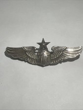 WWII Senior Pilot Wings Pin USAAF Sterling Silver picture