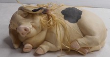 Gloucestershire Old Spots Pig Resin Figurine Sleeping 5.75