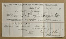 The Commercial Steam Book Job And General Printing House NY Receipt Dated 1889 picture